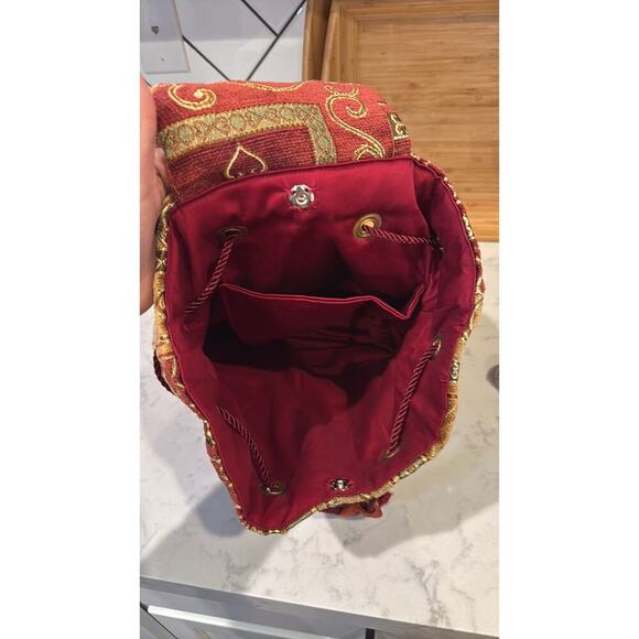 Handmade tapestry carpet bag adjustable backpack pocket inside bohemian indie main image 10